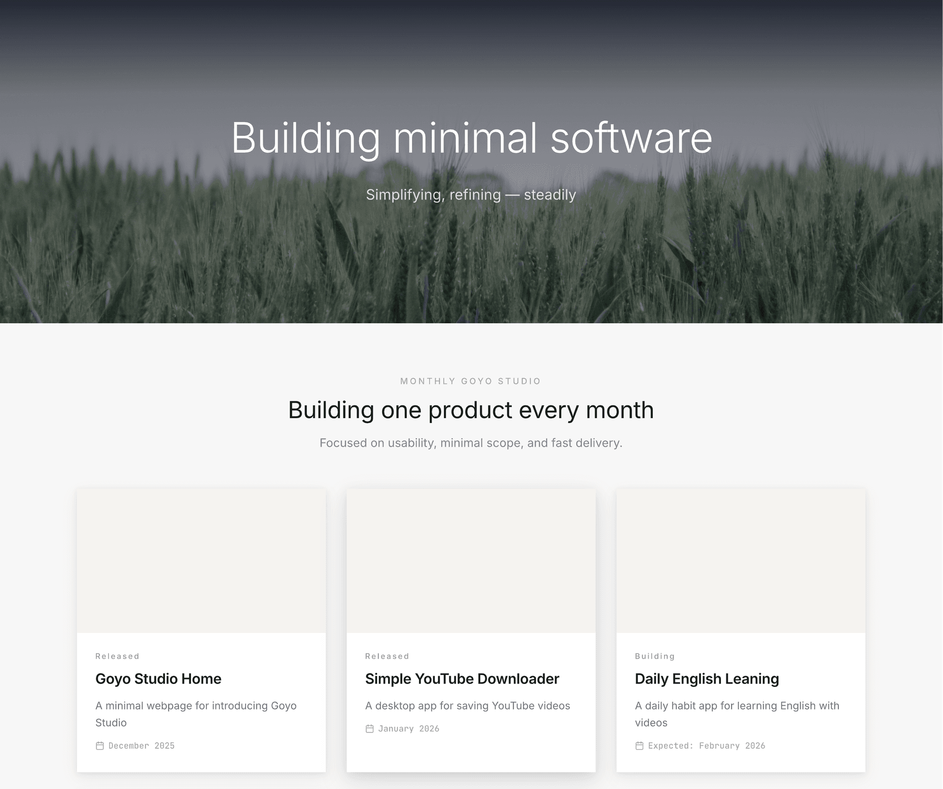 Goyo Studio Home screenshot
